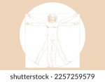 Vitruvian Man by Leonardo Da Vinci - vector illustration