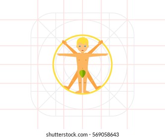 Vitruvian Man Concept Icon