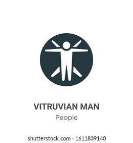 Vitruvian man glyph icon vector on white background. Flat vector vitruvian man icon symbol sign from modern people collection for mobile concept and web apps design.