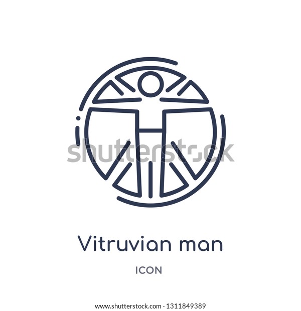 Vitruvian Man Icon People Outline Collection Stock Vector Royalty Free Shutterstock