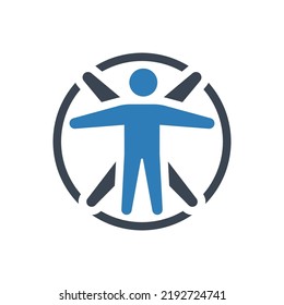 Vitruvian Man Icon (Simple Vector Illustration)