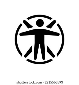 Vitruvian man icon (Simple vector illustration)