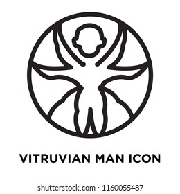 Vitruvian man icon vector isolated on white background, Vitruvian man transparent sign , line symbol or linear element design in outline style