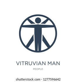 vitruvian man icon vector on white background, vitruvian man trendy filled icons from People collection, vitruvian man vector illustration