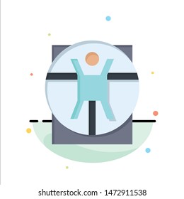 Vitruvian, Man, Medical, Scene Abstract Flat Color Icon Template