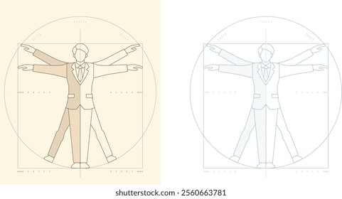 The Vitruvian Man is a perfect example to represent the concept of multitasking.