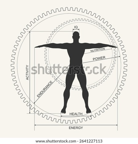 The Vitruvian Man Represents the Concept of Physical and Mental Condition