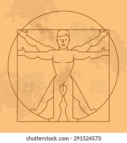 Vitruvian Man. vector