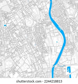 Vitry-sur-Seine, Val-de-Marne, France high resolution vector map with editable paths. Bright outlines for main roads. Use it for any printed and digital background. Blue shapes and lines for water.