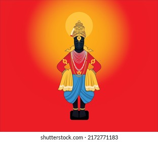 Vitthal vector illustration Lord Vitthal Idol god Vishnu Maharashtra India