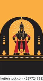 Ilustración de vectores letales Lord Vitthal Idol dios Vishnu Maharashtra India