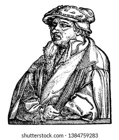 Vitus Rudolph Speckle was an engraver in Strasburg, vintage line drawing or engraving illustration