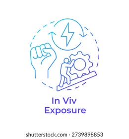 In viv exposure blue gradient concept icon. Personal motivation, work progress. Persistence endurance. Round shape line illustration. Abstract idea. Graphic design. Easy to use in brochure, booklet