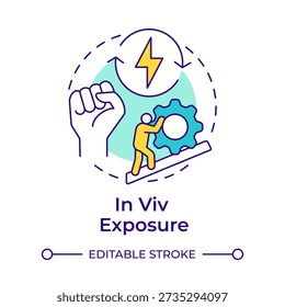 In viv exposure multi color concept icon. Personal motivation, work progress. Persistence endurance. Round shape line illustration. Abstract idea. Graphic design. Easy to use in brochure, booklet