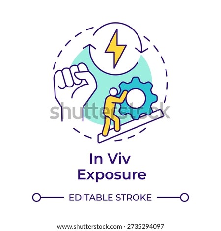 In viv exposure multi color concept icon. Personal motivation, work progress. Persistence endurance. Round shape line illustration. Abstract idea. Graphic design. Easy to use in brochure, booklet