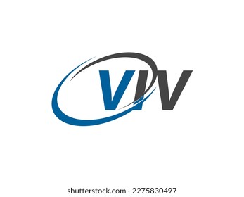 VIV letter creative modern elegant swoosh logo design