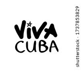 Viva cuba lettering logo icon Handwritten calligraphy Fashion design concept independence day celebration banner print clothes apparel greeting invitation card picture badge book poster flyer Vector