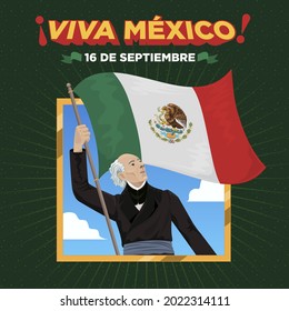 Viva México  independence day  16 September vector