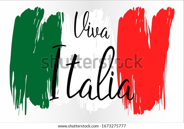 Viva Italia Hand Lettering Text National Stock Vector (Royalty Free ...