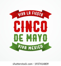 Viva la fiesta, Cinco de Mayo, Viva Mexico modern banner, design concept, social media post, cover, template with red and green text on a light background. 