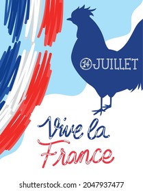 Viva La France Lettering Rooster Stock Vector (Royalty Free) 2047937477 ...