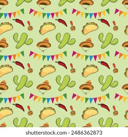 Viva La Maraca Seamless Vector Pattern Design