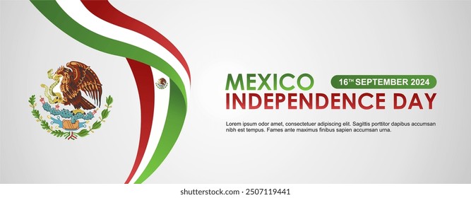 Viva la Vida Mexico 2024 Independence Day bedeutet Lang lebe Mexiko Independence Day 2024. Happy Mexico Unabhängigkeit Tag 16 September 2024 Banner, Vektorgrafik, Poster, Hintergrund, Vorlage. 