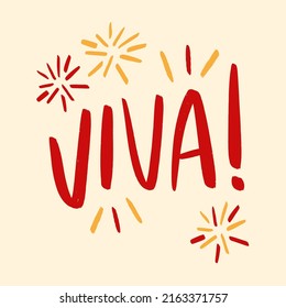 Viva! Live! Brazilian Portuguese Hand Lettering Calligraphy. Vector.