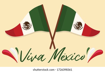 Viva México (Long Live Mexico in Spanish)   – Vector Illustration