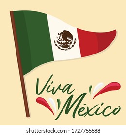 Viva México (Long Live Mexico in Spanish)   – Vector Illustration