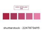 Viva Magenta 18-1750 color of the year 2023. Color palette. Palette for the selection of fashionable colors. Color concept.  on white background