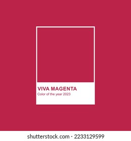 Стоковое векторное изображение: Viva Magenta 18-1750 color of the year 2023. Abstract background with square frame. Color concept.