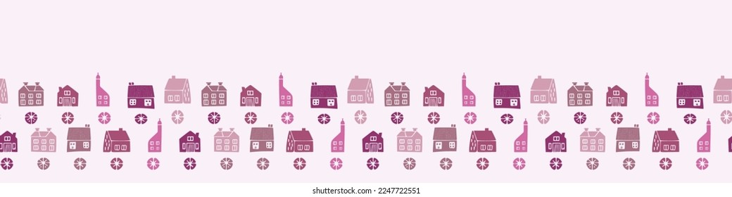 Viva magenta Hütte Grenze. Vektorfarbe des Jahrhauses Waschbänder. 