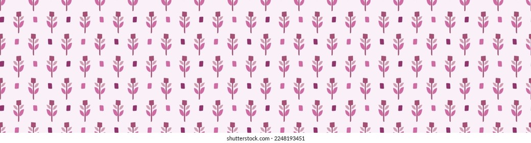 Viva magenta Blumengrenze. Vektorfarbe der Jahresblume Waschband. 