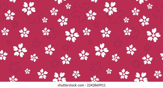 viva magenta flower pattern sample with white petal