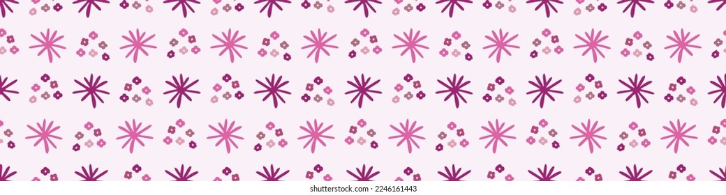 Viva magenta geo border. Vector color of the year geometric shape washi tape. 