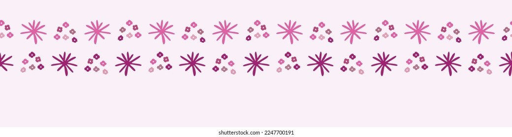 Viva magenta geo border. Vector color of the year geometric shape washi tape. 