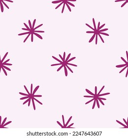 Viva magenta geometric seamless vector pattern. Whimsical color of the year folk art geo background. 