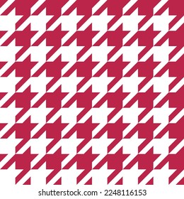 Viva magenta hounds tooth seamless pattern. Color of the year 2023. Vector illustration.