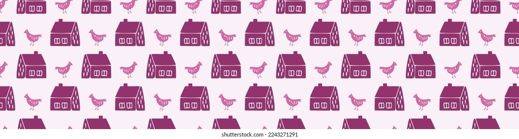 Viva magenta Hausgrenze. Vektorfarbe der Hütte Waschbänder im Jahr. 