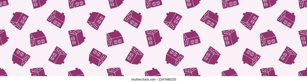 Viva magenta Hausgrenze. Vektorfarbe der Hütte Waschbänder im Jahr. 