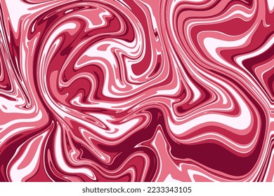 Viva magenta liquid marbled background. Vector illustration