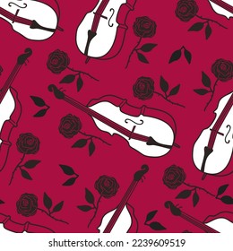 Viva Magenta pattern double bass, rose