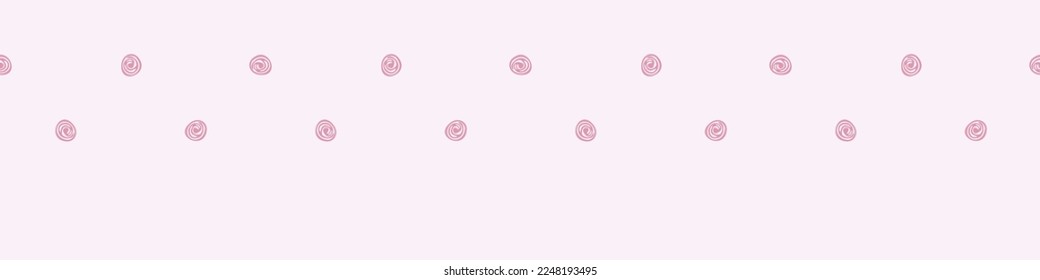 Viva magenta polka dot border. Vector color of the year dotty washi tape. 