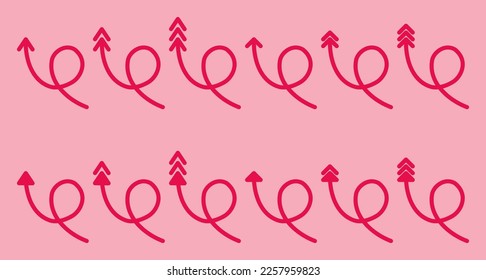 Viva Magenta Solid Arrows Collection on Pink Background. Arrows Set Icons. Arrow Icon. Arrow Vector collection. Arrow. Cursor. Modern Simple Arrows. Vector Illustration.