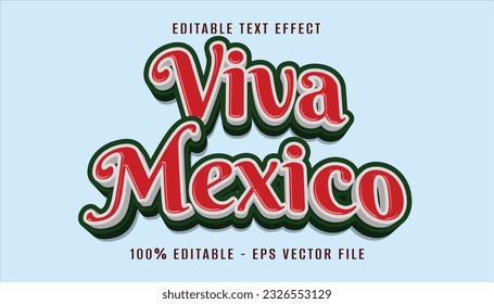 viva mexico 3d text effect design 