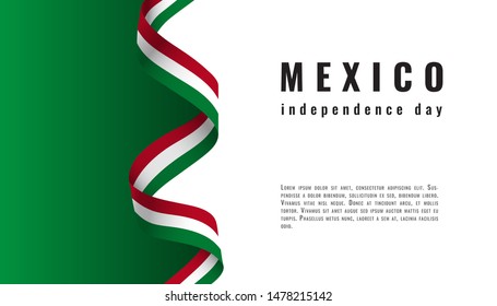 Viva Mexico background with ribbon. Independence day concept background.