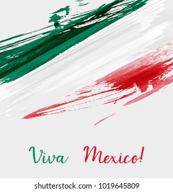 Viva Mexico background with watercolored grunge design. Independence day concept background.