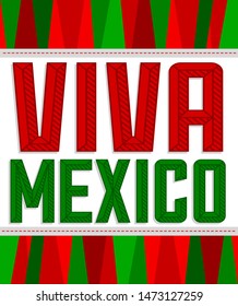 Viva Mexico Bold Header vector Message illustration.