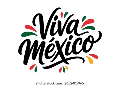 Viva Mexico Calligraphy Vector Illustration.